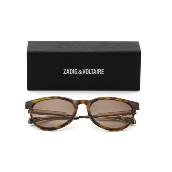 ZADIG & VOLTAIRE Havana 54mm Round Sunglasses - Picture 1 of 2